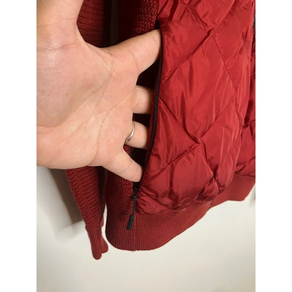 Canada Goose HyBridge Knit Hoody Mens Medium Red Hybrid Down merino wool Jacket
